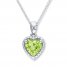 Peridot Heart Necklace Sterling Silver