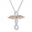 Winged Necklace 1/5 ct tw Diamonds Sterling Silver/10K Gold