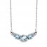 Aquamarine Necklace Diamond Accents 10K White Gold