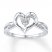 Diamond Heart Ring 1/20 ct tw Round-cut Sterling Silver