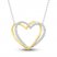 Diamond Heart Necklace 1/10 ct tw Round-cut 10K Yellow Gold & Sterling Silver 18"