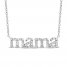 Diamond Mama Necklace 1/8 ct tw Round-Cut 10K Sterling Silver 18"