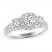 THE LEO Diamond Three-Stone Engagement Ring 1 ct tw Round-cut 14K White Gold