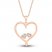 Diamond Heart Necklace 10K Rose Gold 18"