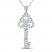 Diamond Key Necklace 1/6 ct tw Sterling Silver 18"