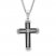 Men's Cross Necklace Diamond Accent Stainless Steel 24" Length