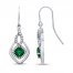 Lab-Created Emeralds Sterling Silver Earrings