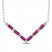 Lab-Created Ruby & White Lab-Created Sapphire Necklace Sterling Silver 18"