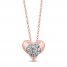 Diamond Heart Necklace 1/4 ct tw 10K Rose Gold 18"