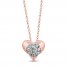 Diamond Heart Necklace 1/4 ct tw 10K Rose Gold 18"