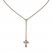 Diamond Cross Choker Necklace 1/6 ct tw 10K Yellow Gold Adj.