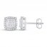 Diamond Earrings 1/5 ct tw Princess/Round 10K White Gold