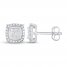 Diamond Earrings 1/5 ct tw Princess/Round 10K White Gold