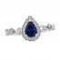Natural Sapphire Engagement Ring 1/4 ct tw Diamonds 14K White Gold