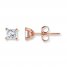 Diamond Earrings 1/4 ct tw Princess-cut 14K Rose Gold