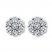 Previously Owned Diamond Flower Earrings 1/15 ct tw Round-cut Sterling Silver