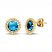 Blue Topaz Earrings 10K Yellow Gold