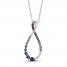 Le Vian Ombré Sapphire Necklace 1/6 ct tw Diamonds 14K Vanilla Gold 18"