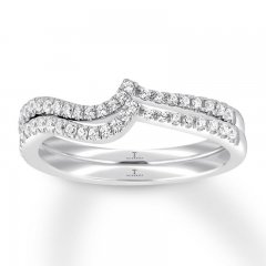 Tolkowsky Wedding Band Set 1/4 ct tw Diamonds 14K White Gold