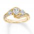 Diamond Engagement Ring 1-3/8 ct tw Round-cut 14K Yellow Gold