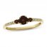 Garnet & 1/20 ct tw Diamond 3-Stone Ring 10K Yellow Gold