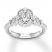 Diamond Engagement Ring 3/4 ct tw Oval/Round 14K White Gold