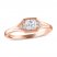 Diamond Engagement Ring 1/2 ct tw Princess/Round 14K Rose Gold