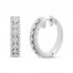 Diamond Hoop Earrings 1/2 ct tw Round-cut Sterling Silver