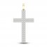 Men's Diamond Cross Pendant 1/13 ct tw Round-cut 10K Yellow Gold