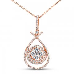 Le Vian Diamond Necklace 3/4 ct tw 14K Strawberry Gold