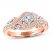 Adrianna Papell Diamond Engagement Ring 7/8 ct tw Princess/Marquise/Round 14K Rose Gold