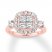 Diamond Engagement Ring 1-5/8 cttw Princess/Round 14K Rose Gold