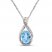 Swiss Blue Topaz & White Lab-Created Sapphire Necklace Sterling Silver 18"