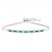 Lab-Created Emerald & White Lab-Created Sapphire Bolo Bracelet Sterling Silver