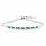 Lab-Created Emerald & White Lab-Created Sapphire Bolo Bracelet Sterling Silver