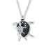 Turtle Necklace 1/10 ct tw Diamonds 10K White Gold