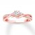 Three-Stone Engagement Ring 1/3 ct tw Diamonds 10K Rose Gold