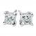 Diamond Solitaire Stud Earrings 1 ct tw Princess-cut 14K White Gold