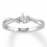 Diamond Ring 1/8 ct tw Princess/Round 10K White Gold