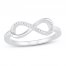 Diamond Infinity Ring 1/20 ct tw 10K White Gold