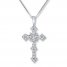 Previously Owned Diamond Cross Necklace 1-1/2 Carats tw 14K White Gold