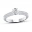 Certified Diamond Engagement Ring 3/4 ct tw 14K White Gold