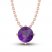 Amethyst Solitaire Necklace 10K Rose Gold 18"