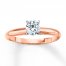 Solitaire Engagement Ring 1/2 Carat Diamond 14K Rose Gold