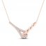 Love + Be Loved Diamond Necklace 1/6 ct tw 10K Rose Gold 18"