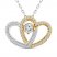 Two as One Diamond Heart Necklace 1/2 ct tw Round-Cut 10K Two-Tone Gold 18"