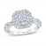 First Light Diamond Engagement Ring 7/8 ct tw Princess/Round 14K White Gold