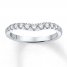 Previously Owned Diamond Wedding Band 3/8 ct tw Round-cut 14K White Gold
