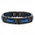 Men's Bracelet Stainless Steel Black/Blue Ion Plating 8.5"