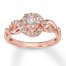 Diamond Engagement Ring 1/2 ct tw Round-cut 10K Rose Gold